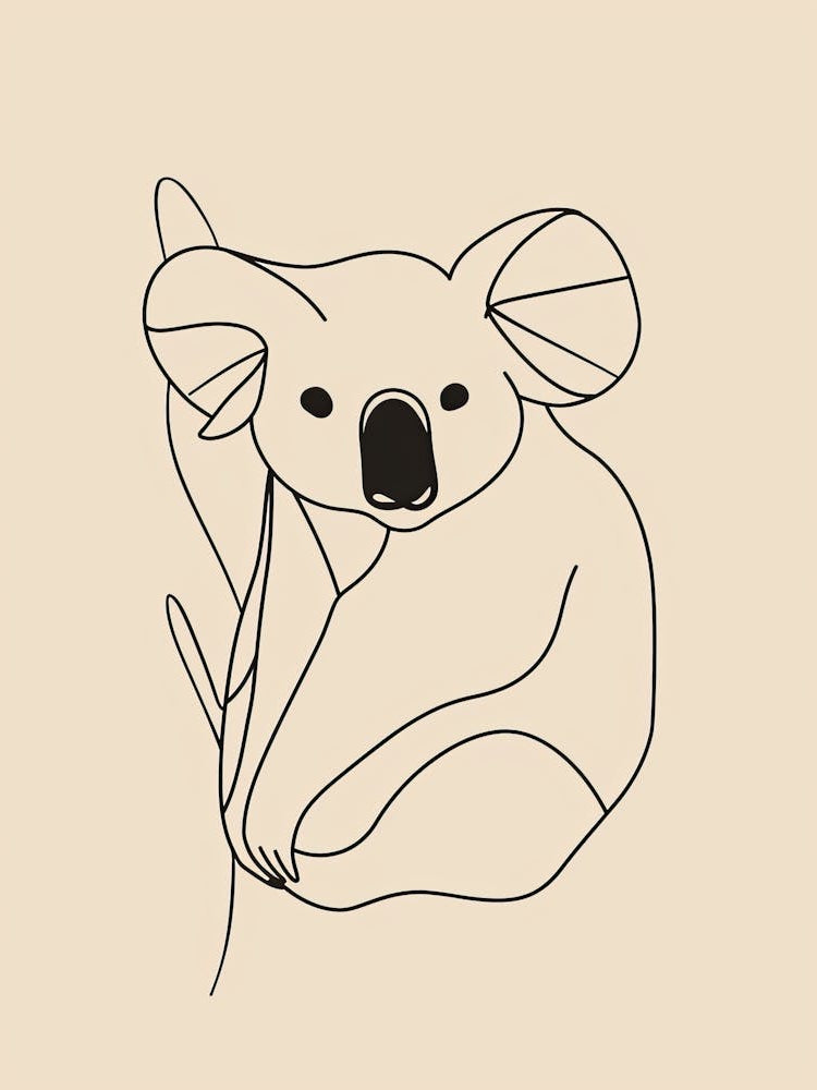 Koala - Boho, Line Art