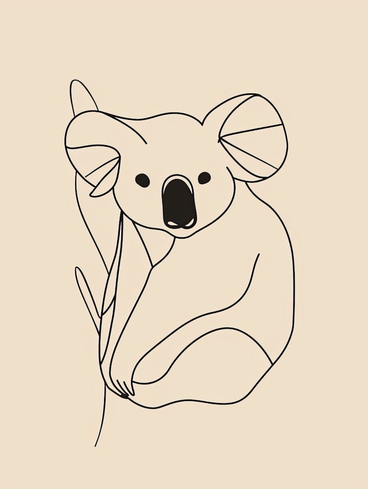 Koala - Boho, Line Art