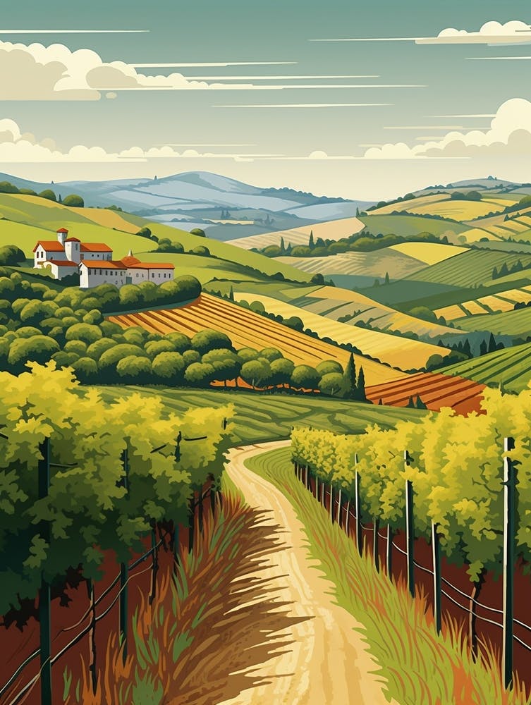 The Camino Portugal 1 Vintage Travel Illustration