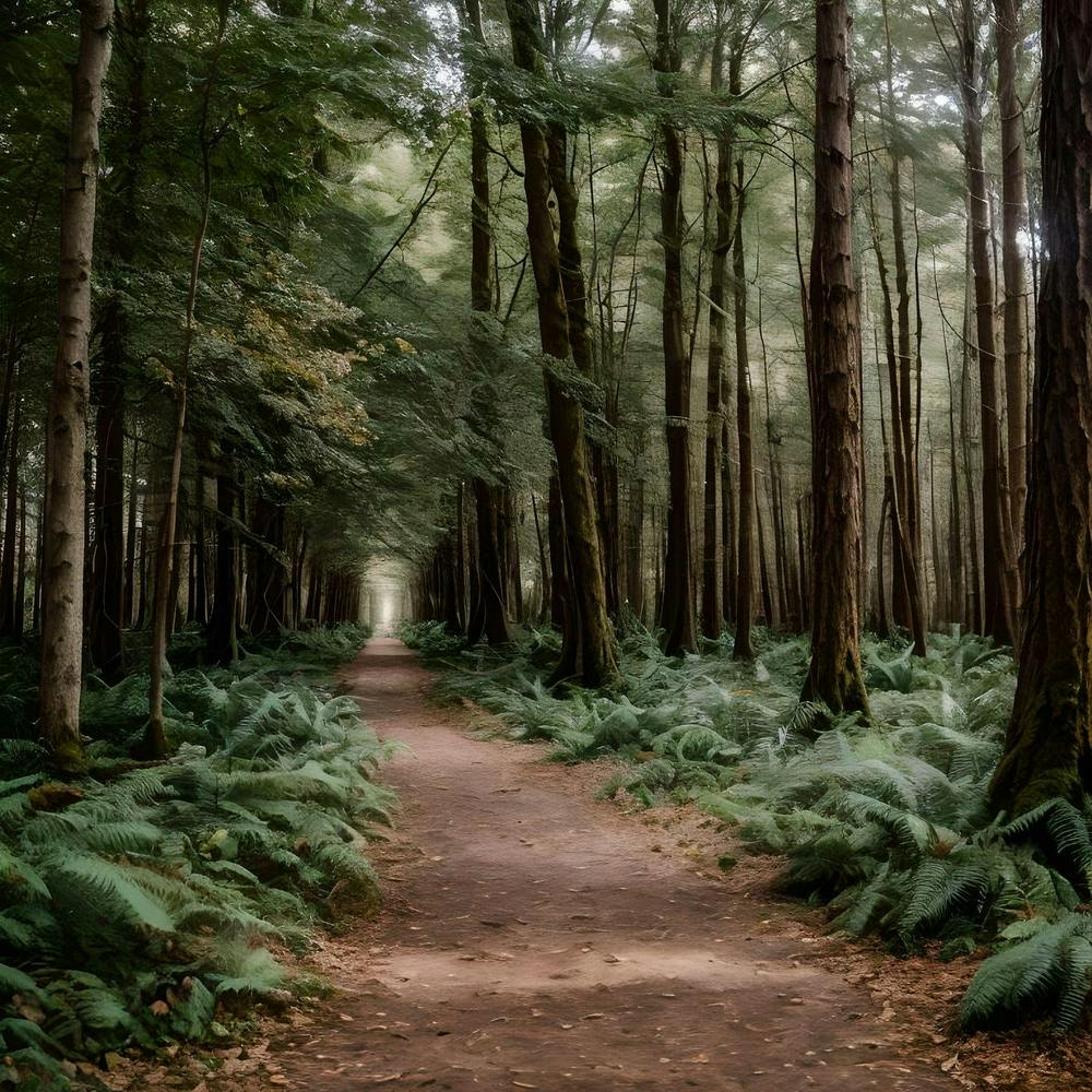 Wald mit Pflanzen