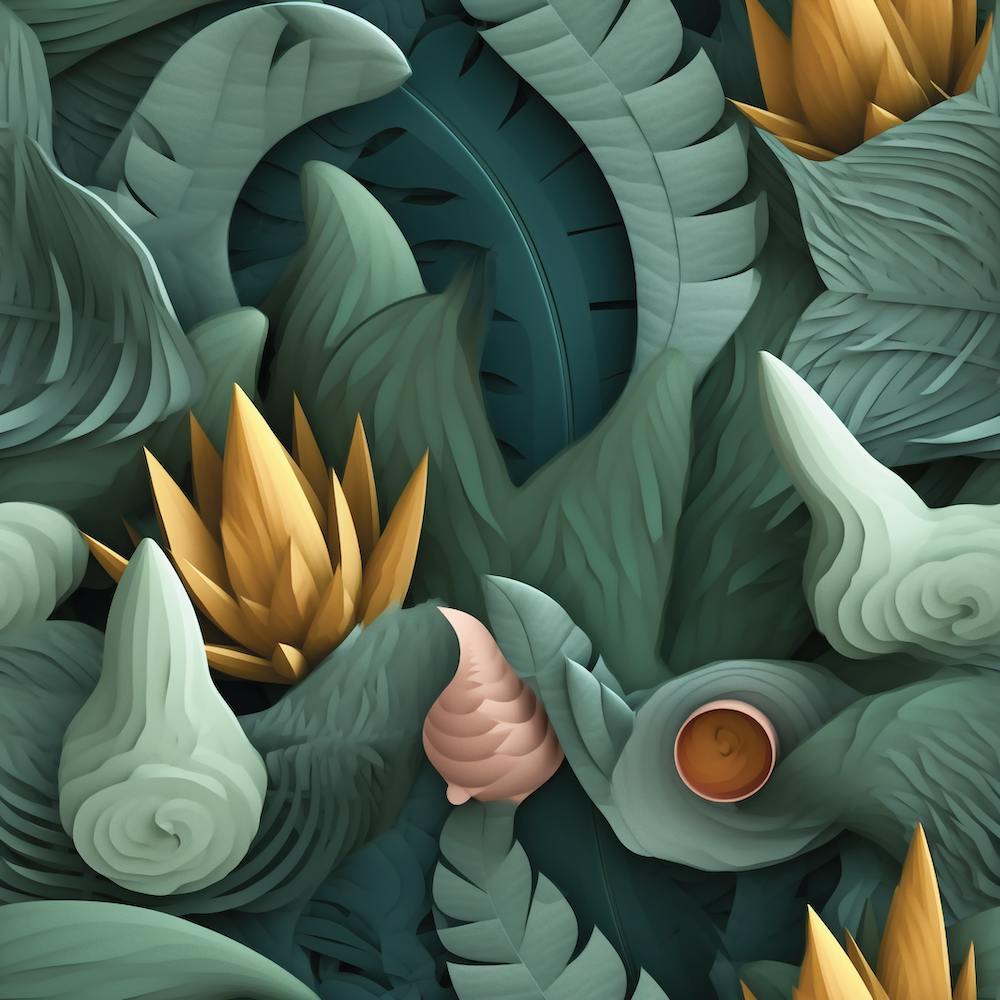 Motif sans couture Fleur de lotus 3D