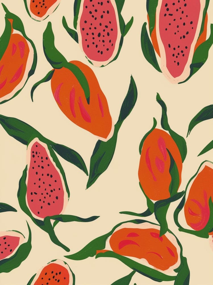 Dragon Fruit Pattern Illustration 1