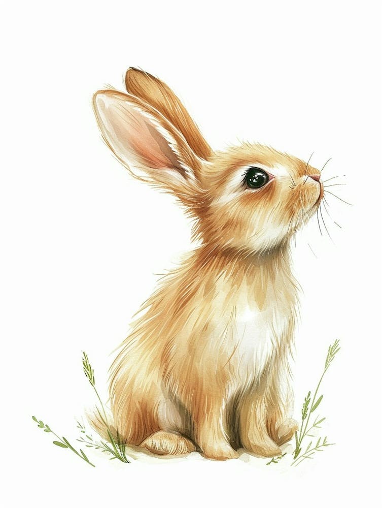 Netherland Dwarf Rabbit Kids Illustration 2
