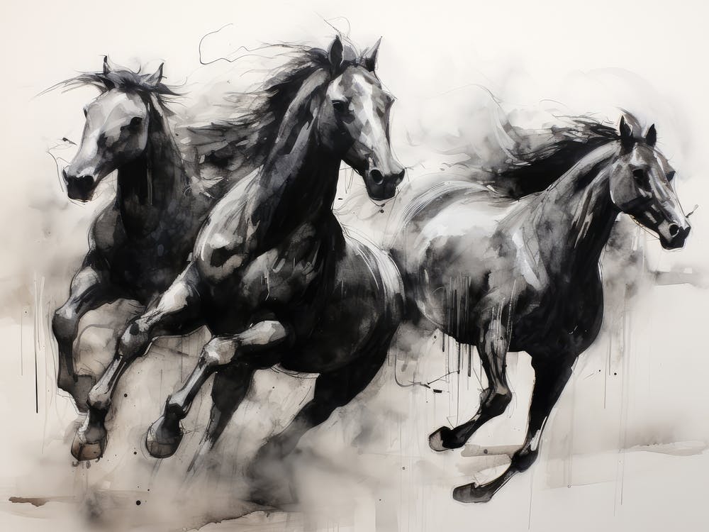 Modern Vintage Horse Sketch