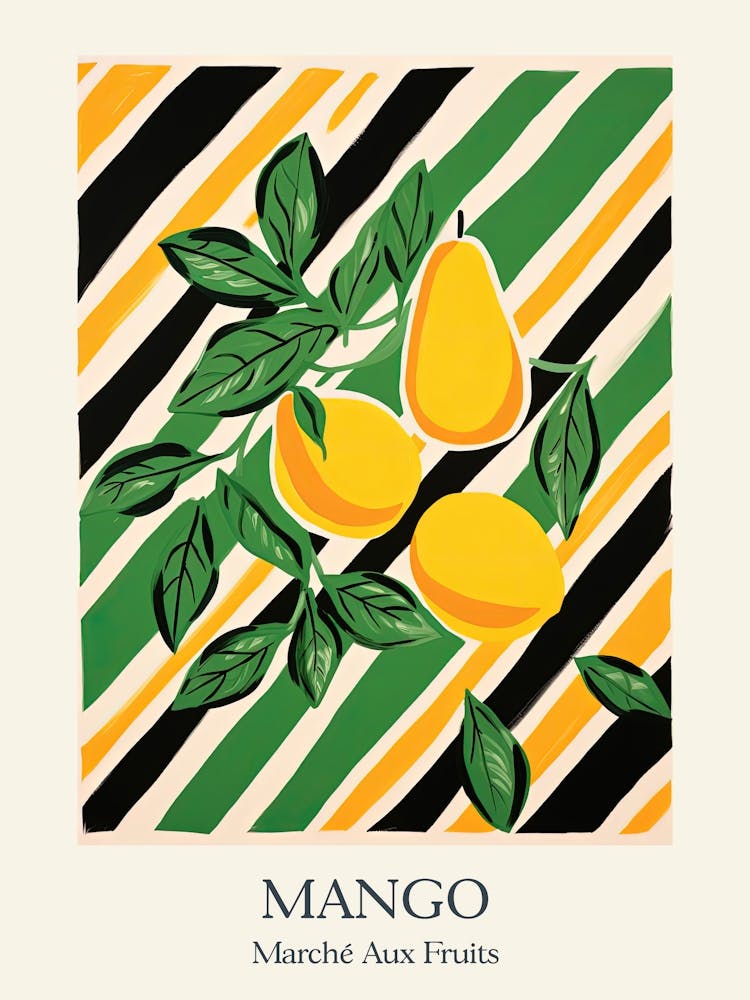 Marche Aux Fruits Mango Fruit Summer Illustration 4