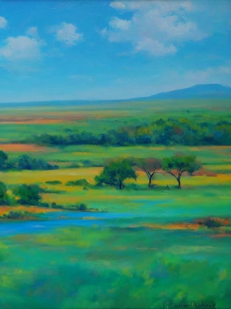 Kruger National Park South Africa Blue Oil Painting 2