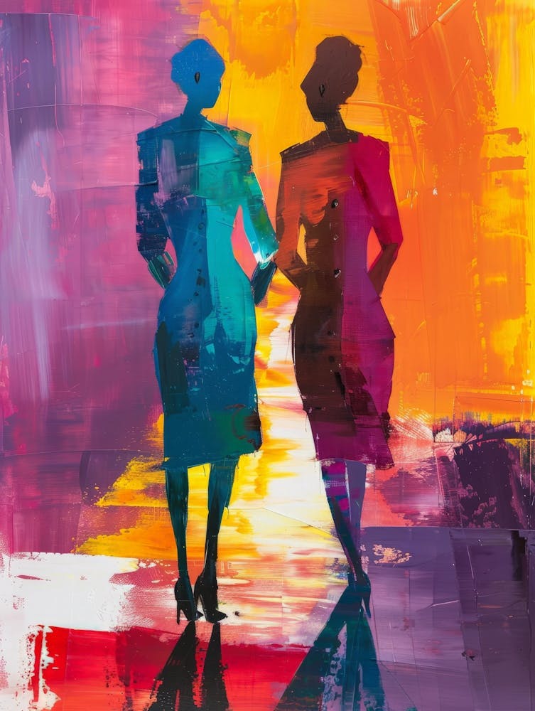 Two Women Walking 3