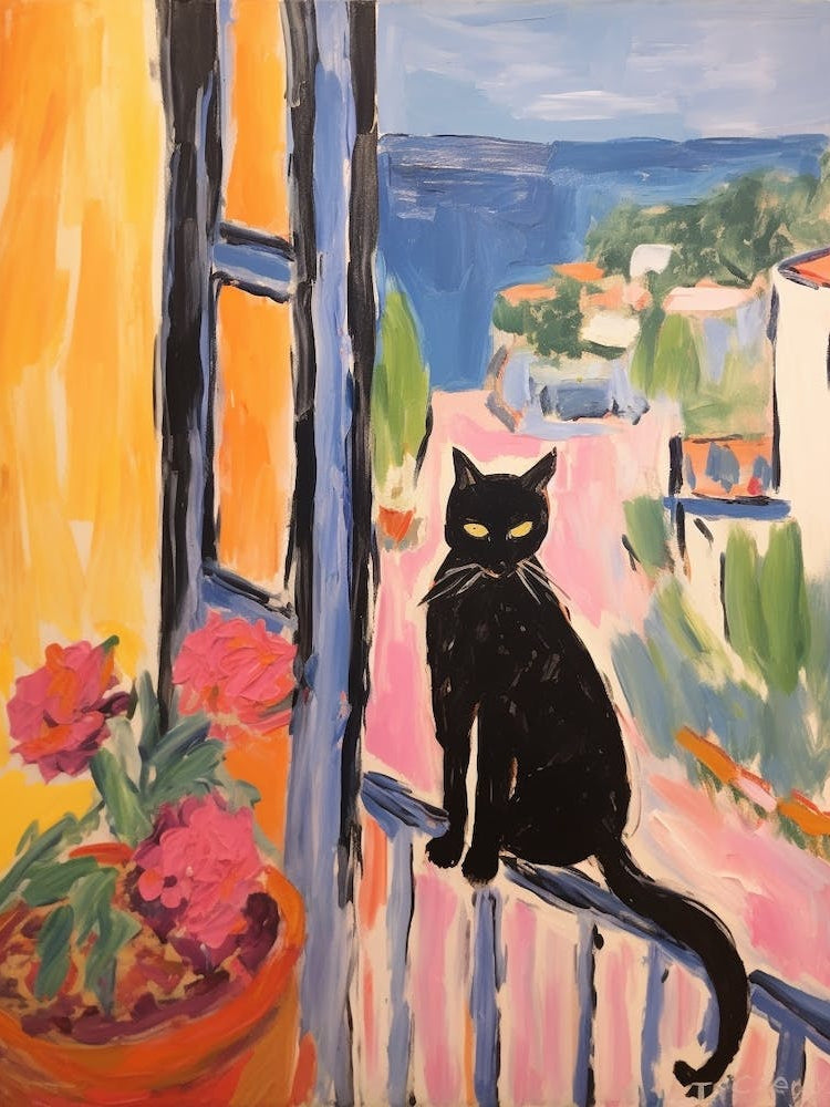 Painting Of A Cat In Nice France 4