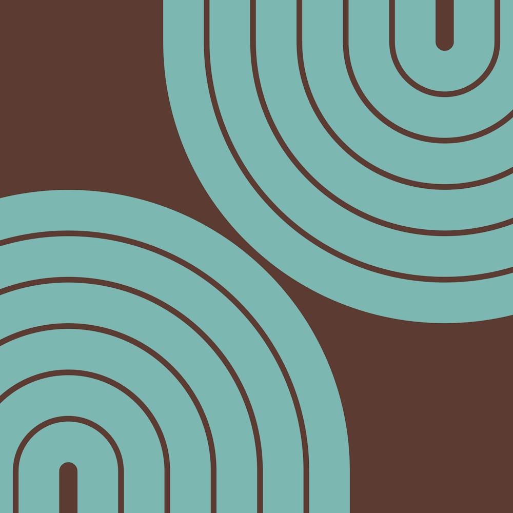 Midcentury Modern Geometric Rainbow Ivvi In Pewter Blue And Retro Royal Brown 02