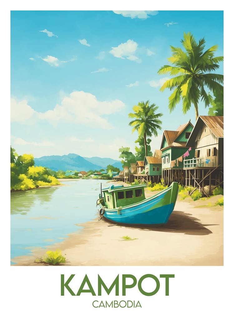Affiche de voyage Kampot 1