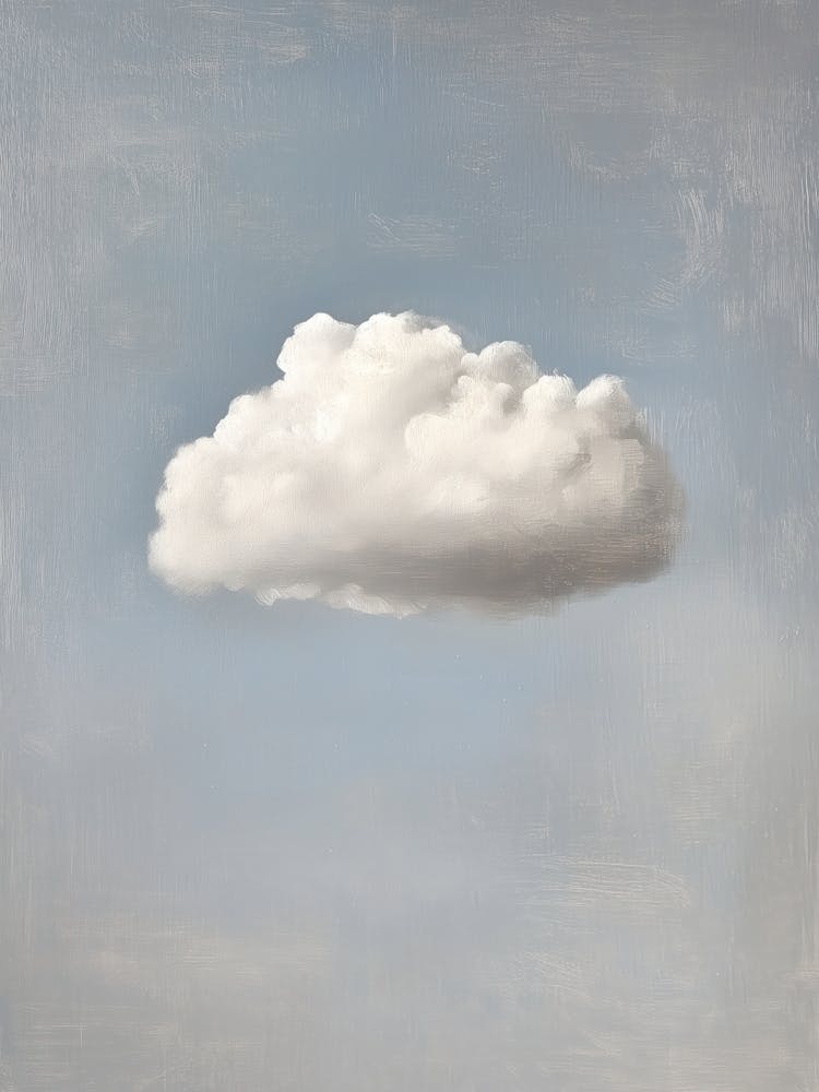 Cloud Wall Art Painting Light Blue Sky Print