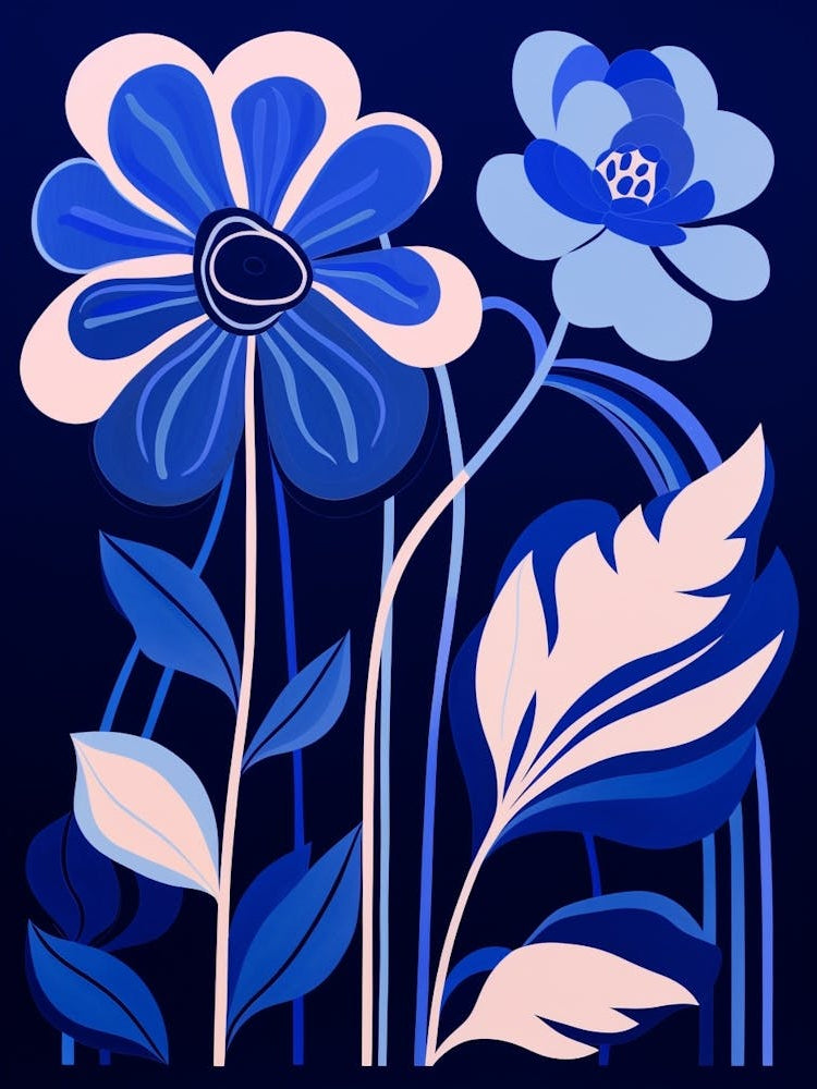 Blue Flower Illustration Monkey Orchid 3