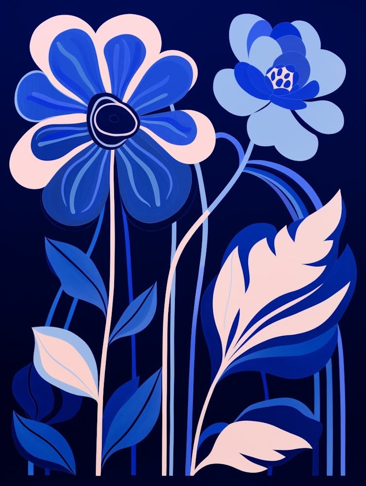 Blue Flower Illustration Monkey Orchid 3