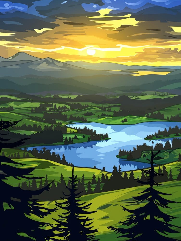 Landscape At Sunset 1