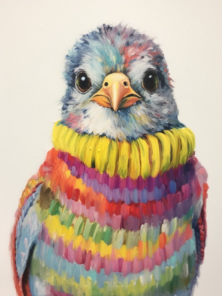 Baby Animal Wearing Sweater Bird