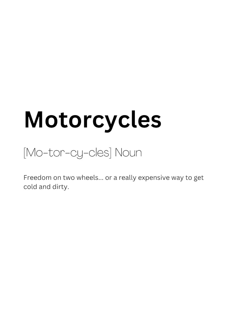 Motorcycles Definition Meaning