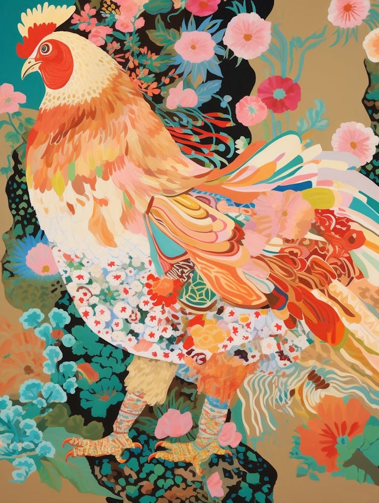 Maximalist Bird Painting Chicken 7