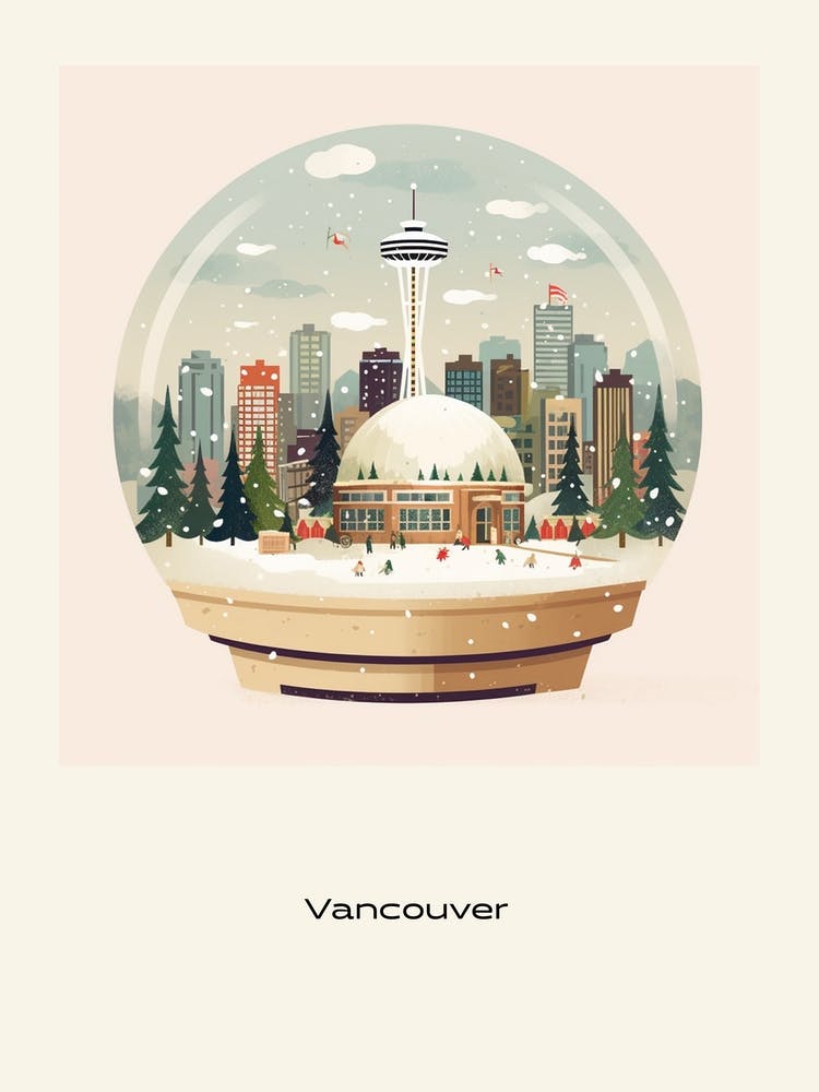 Vancouver Canada 2 Snowglobe Poster