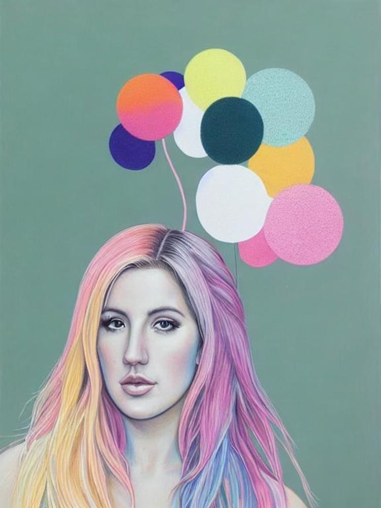 Ellie Goulding Colourful Illustration