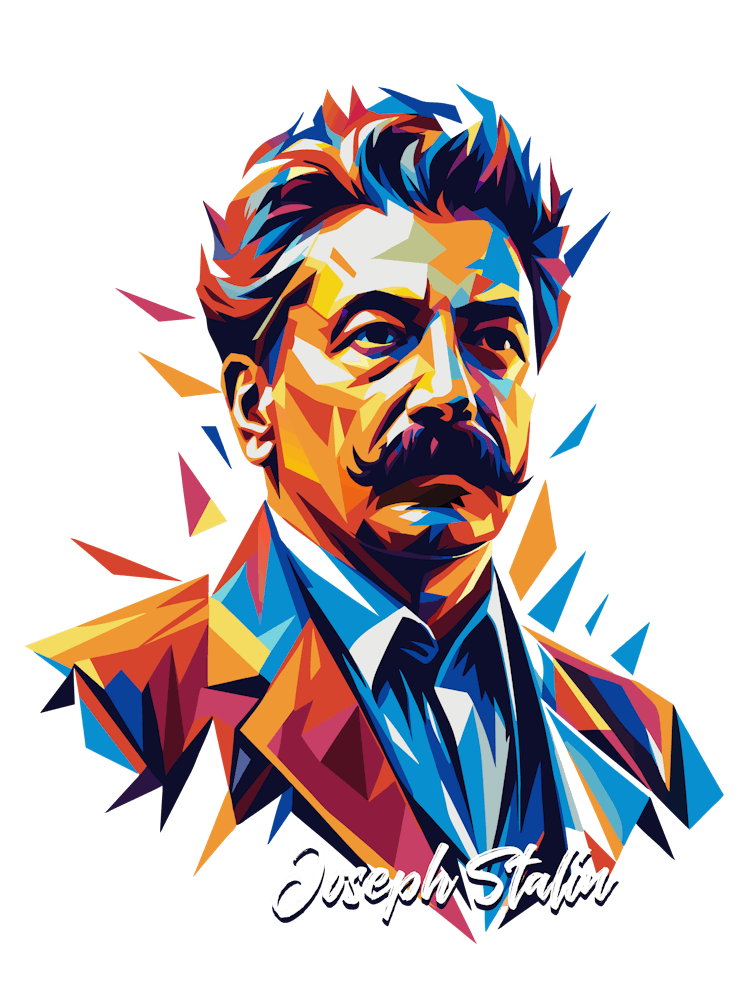 Joseph Stalin 01 Portrait WPAP Pop Art