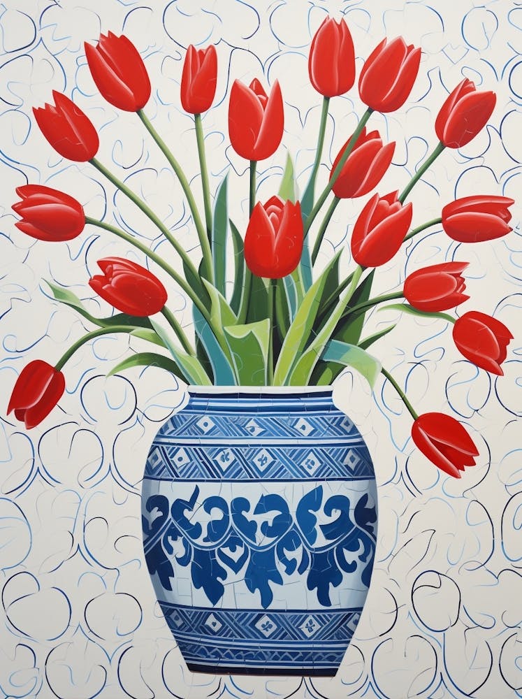 Flowers In A Vase Still Life Painting Tulips 8