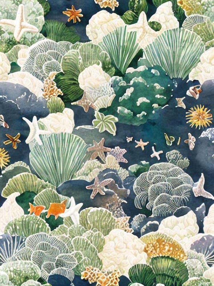 Sea Sheep Vintage Graphic Watercolour