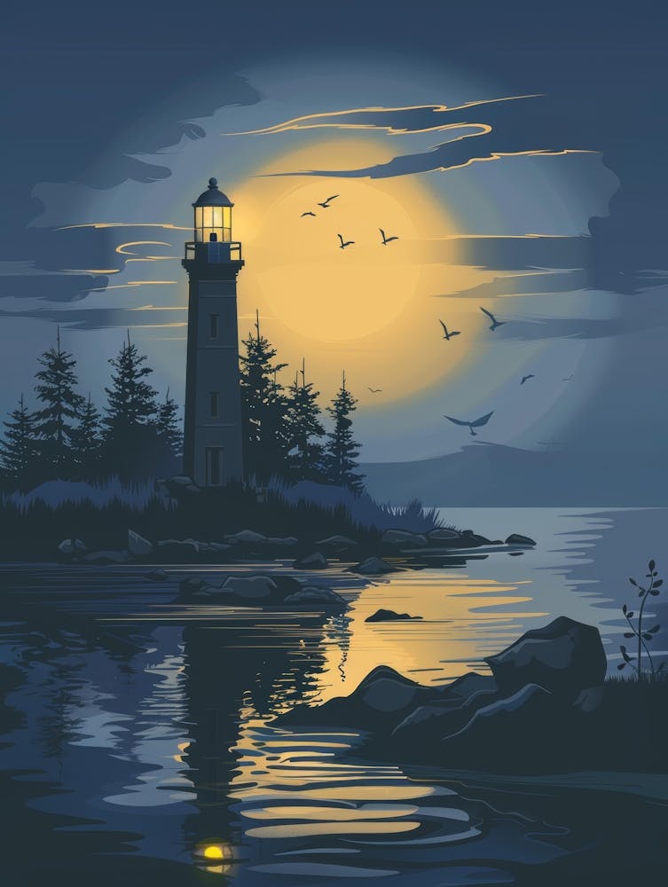 Lighthouse At Night 12