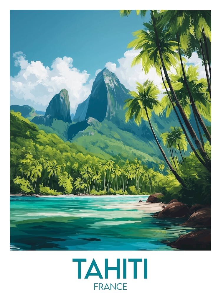 Affiche de voyage Tahiti 1