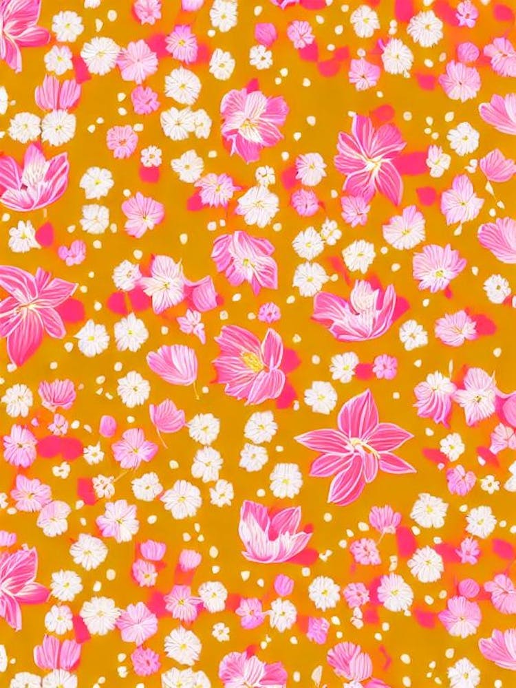 Tulip Floral Print Retro Pattern 2 Flower