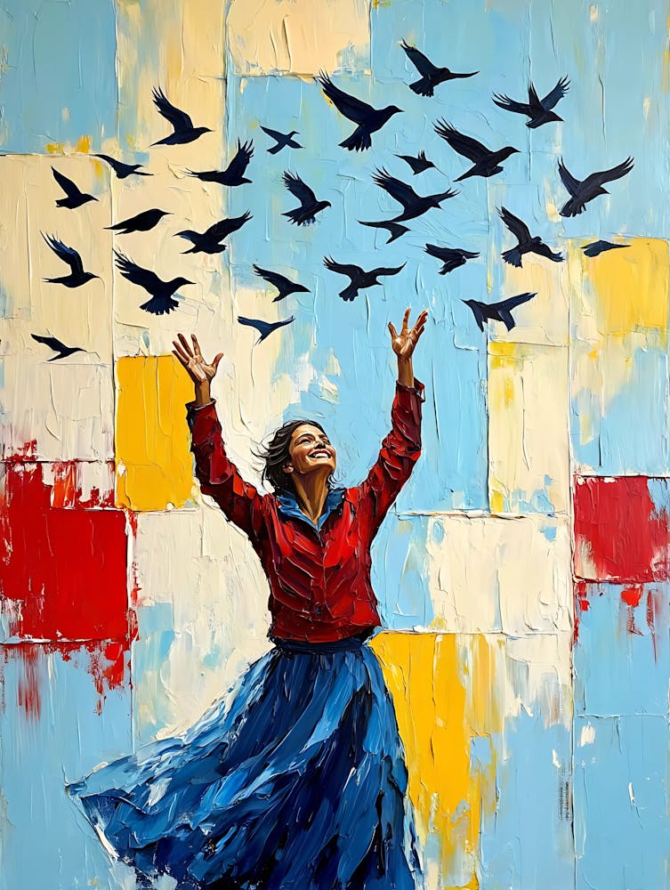 Woman With Birds 1