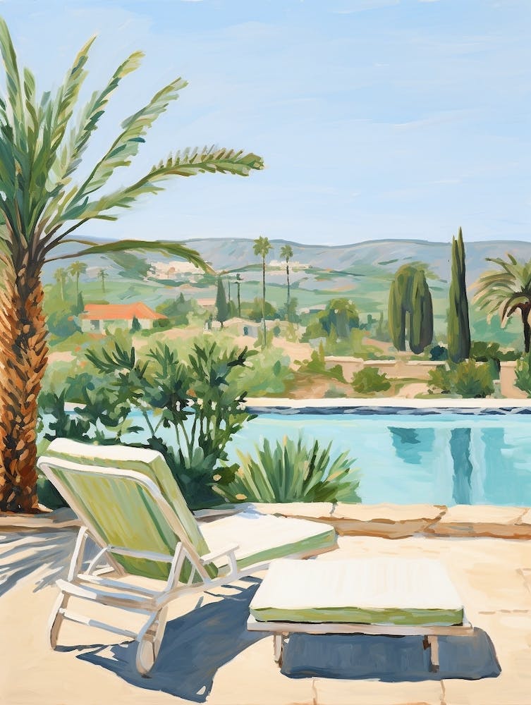 Sun Lounger By The Pool In Tuscany Italy