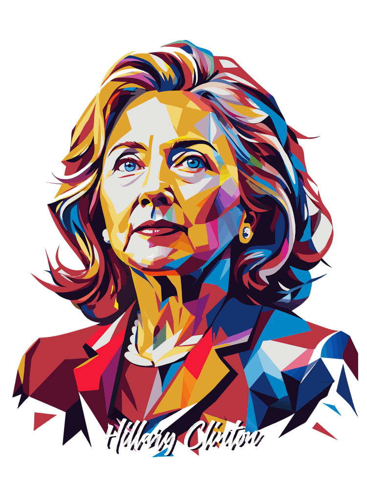 Hillary Clinton 2 Portrait WPAP Pop Art
