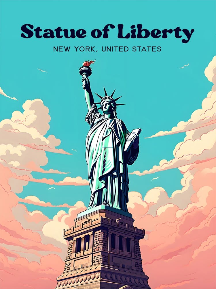 Statue of Liberty New York Lady Liberty Travel Art