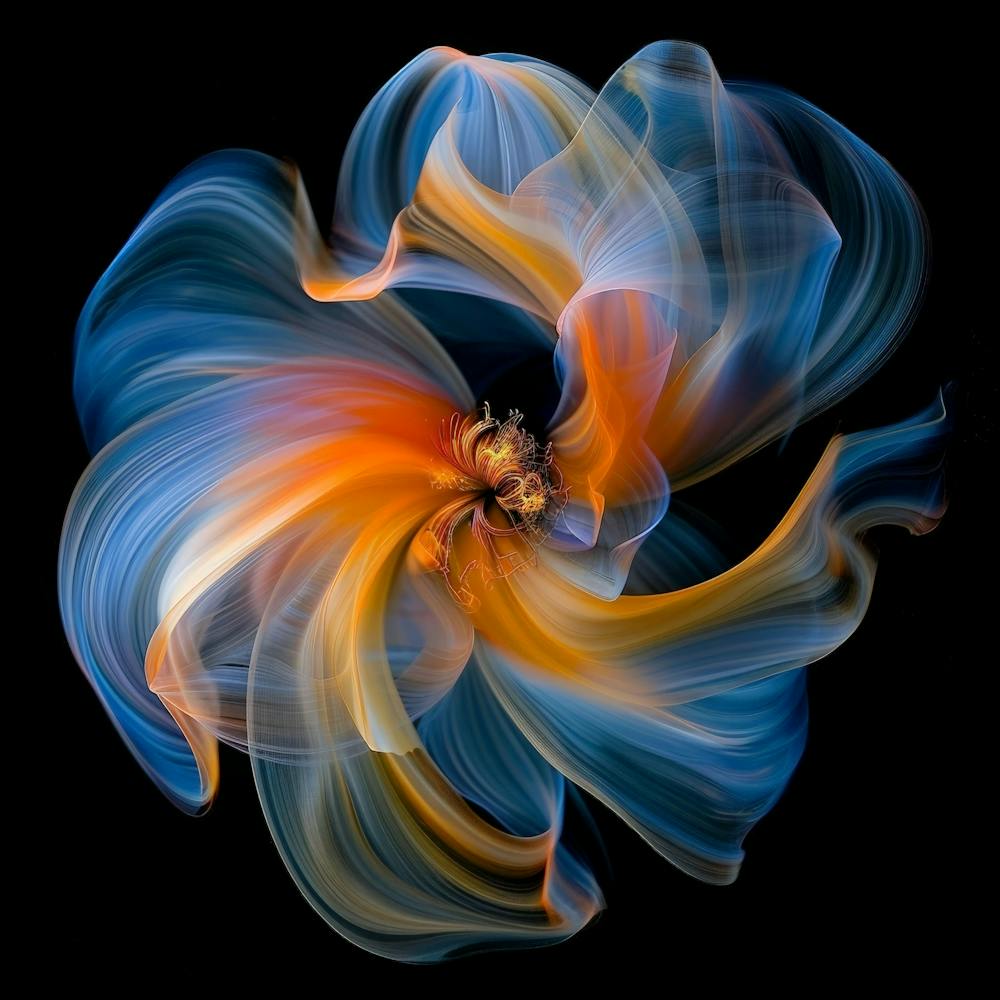 Blue And Orange Flower 3