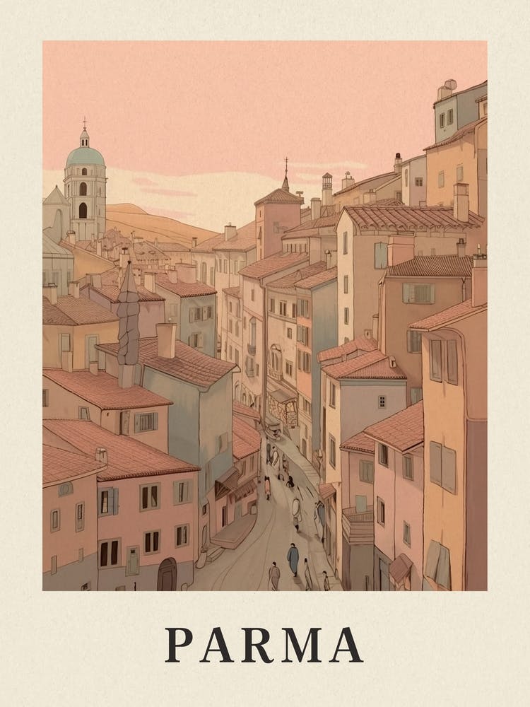 Parma Vintage Pink Italy Poster