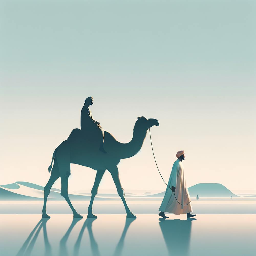 Camel And Man Wondering