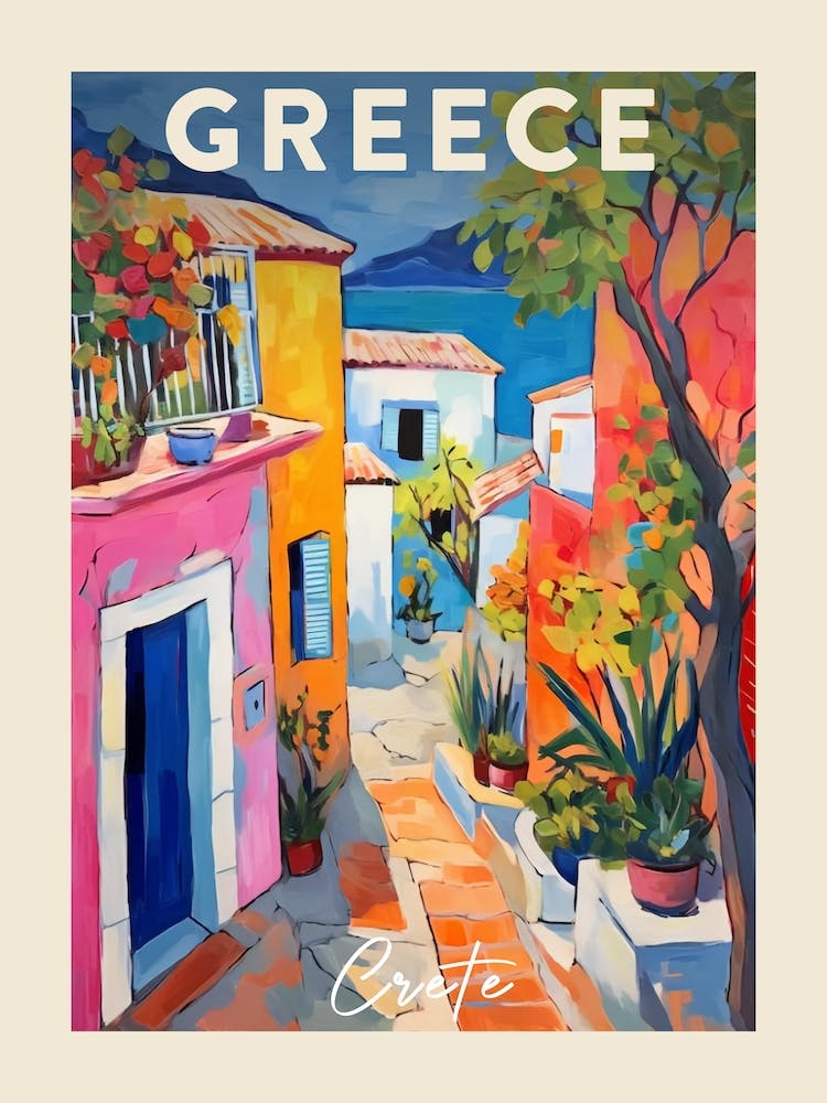 Crete Greece 1 Fauvist Painting  Travel Poster