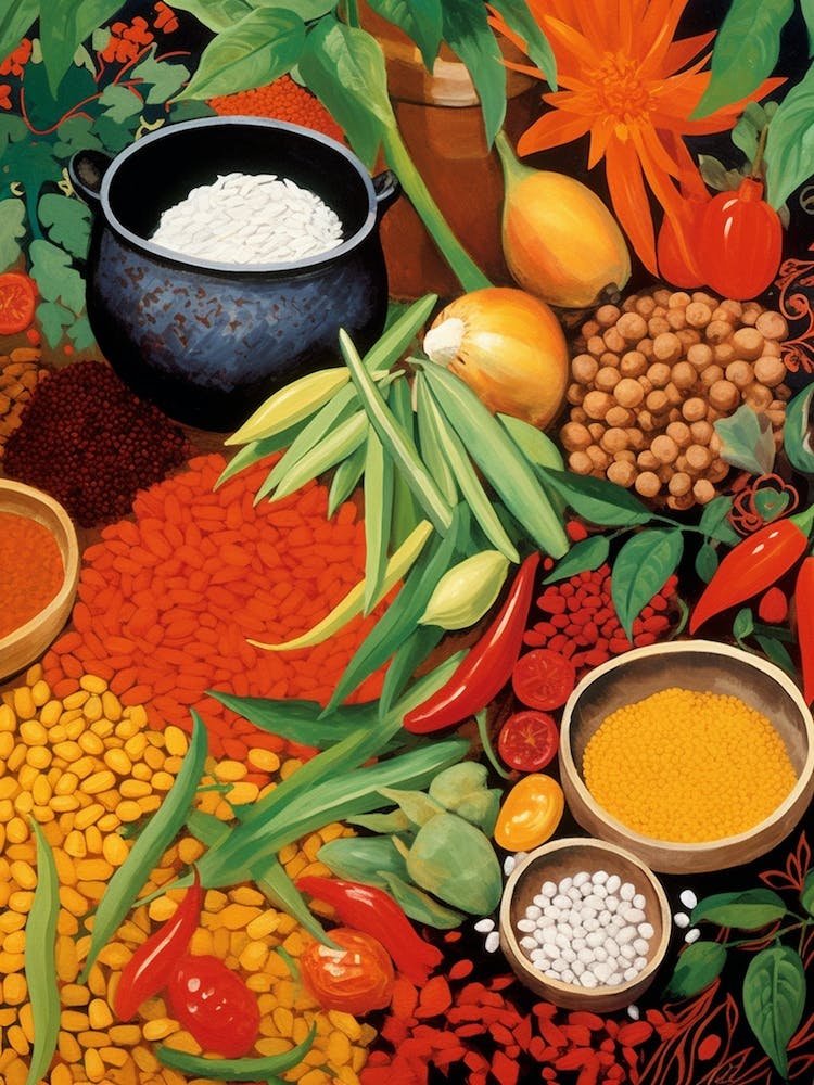 African Cuisine Matisse Inspired Illustration8