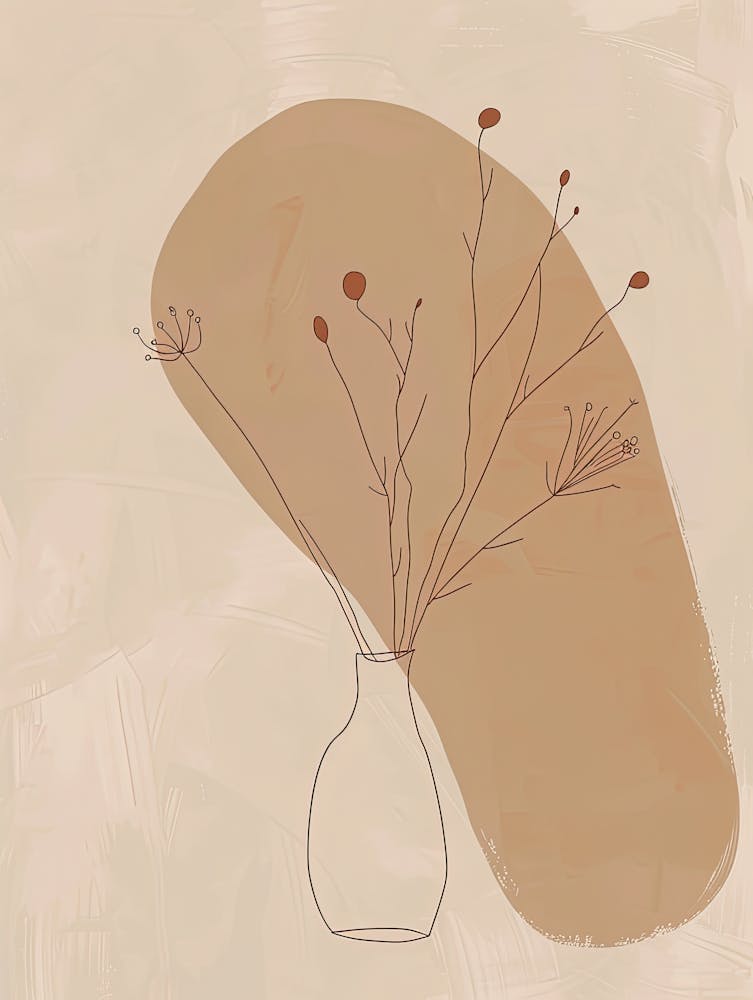 Kyoto Botanical Garden Boho Line Art