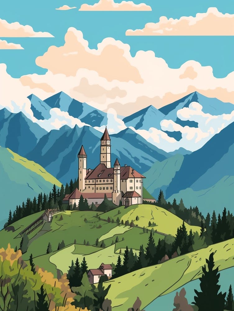 Liechtenstein Travel Illustration