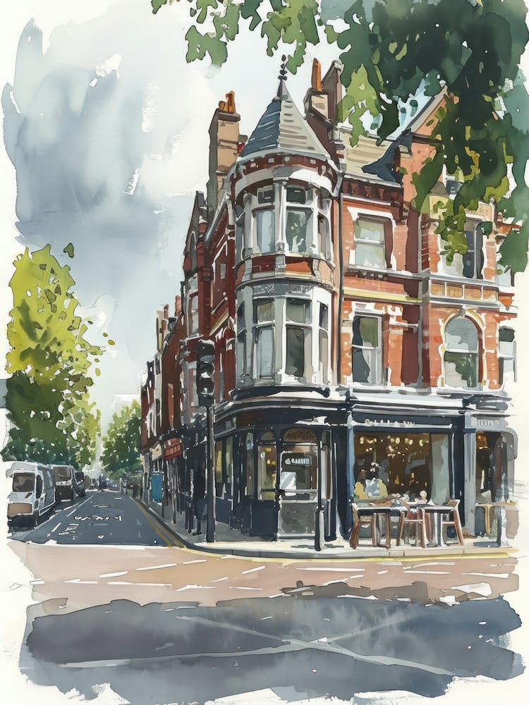 Wandsworth London Borough   Street Watercolour 4