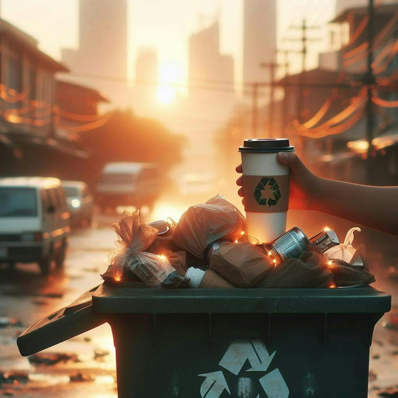 Starbucks Coffee Cup In Trash Bin