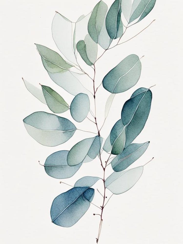 Eucalyptus Herb Minimalist Watercolour 2