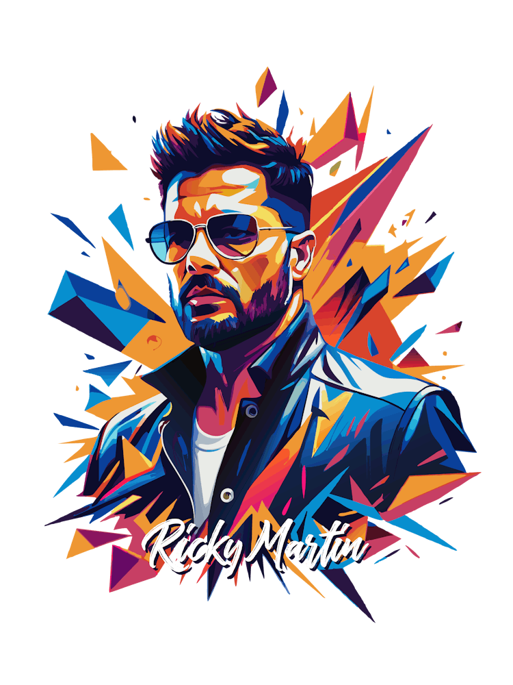 Ricky Martin 03 Portrait Music Icon WPAP Pop Art Style