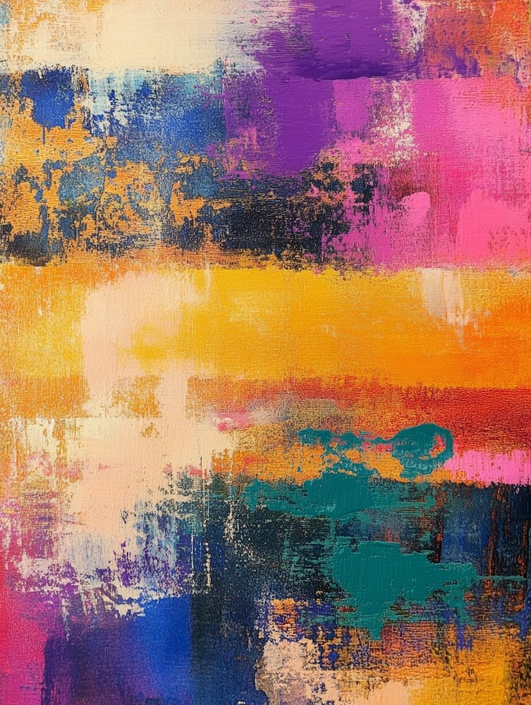 Colorful Painting With Abstract Stains