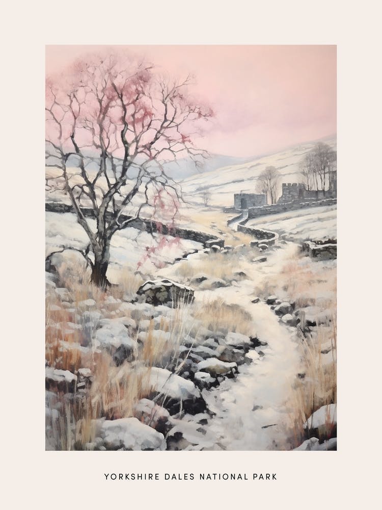 Dreamy Winter National Park Poster  Yorkshire Dales National Park England 3
