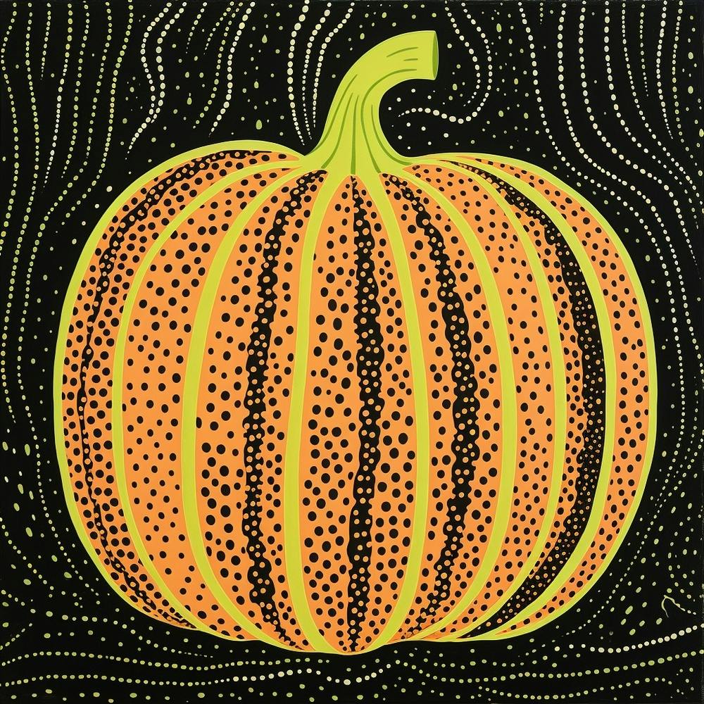 Yayoi Kusama Inspired Pumpkin Black And Yellow 9
