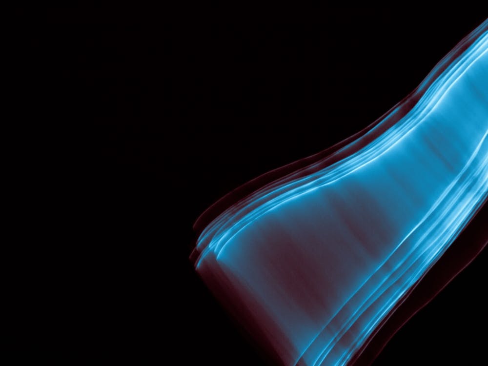Glowing Abstract Curved Blue And Red Lines 5