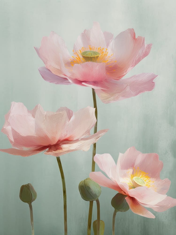 Lotusblumen Acrylgemälde In Pastellfarben 4