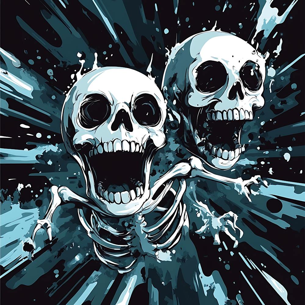 Spooky Halloween Skeleton Emojis Artwork 10